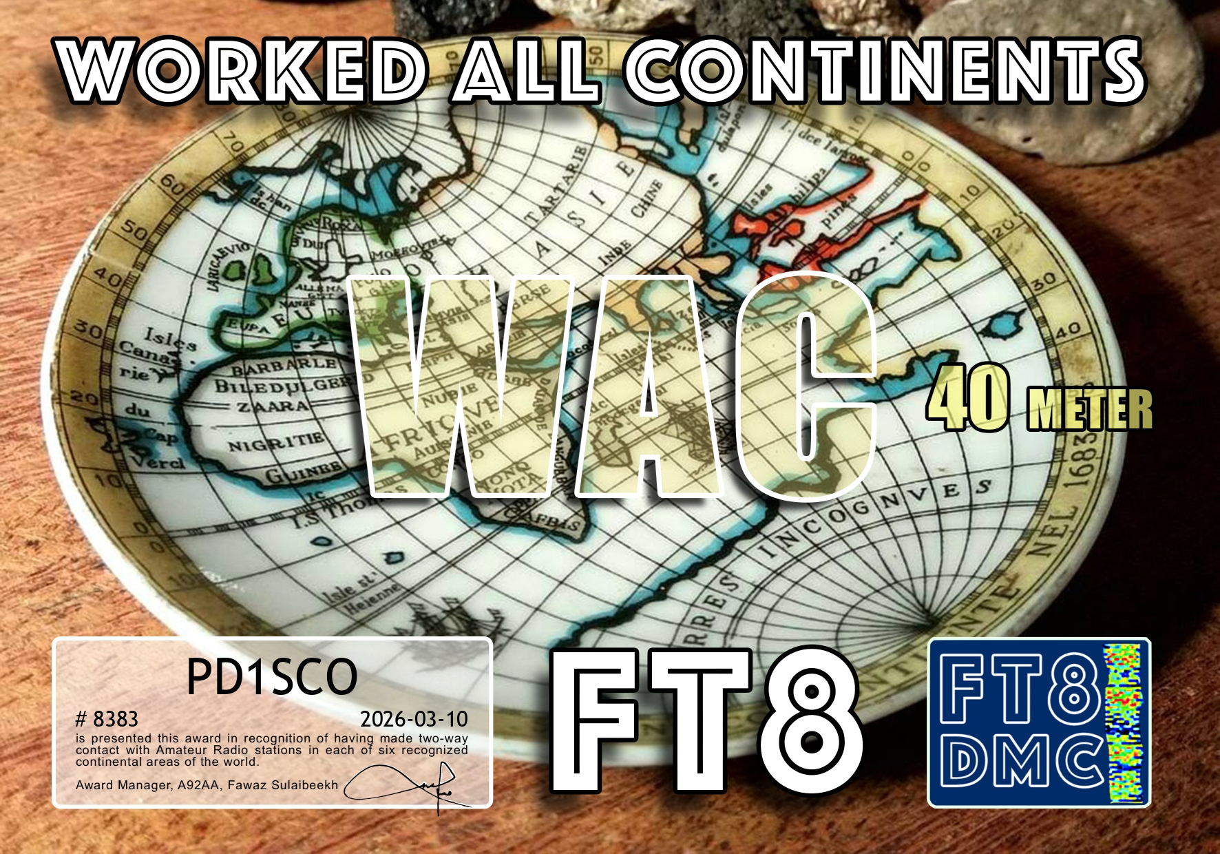 FT8DMC Worked All Continents