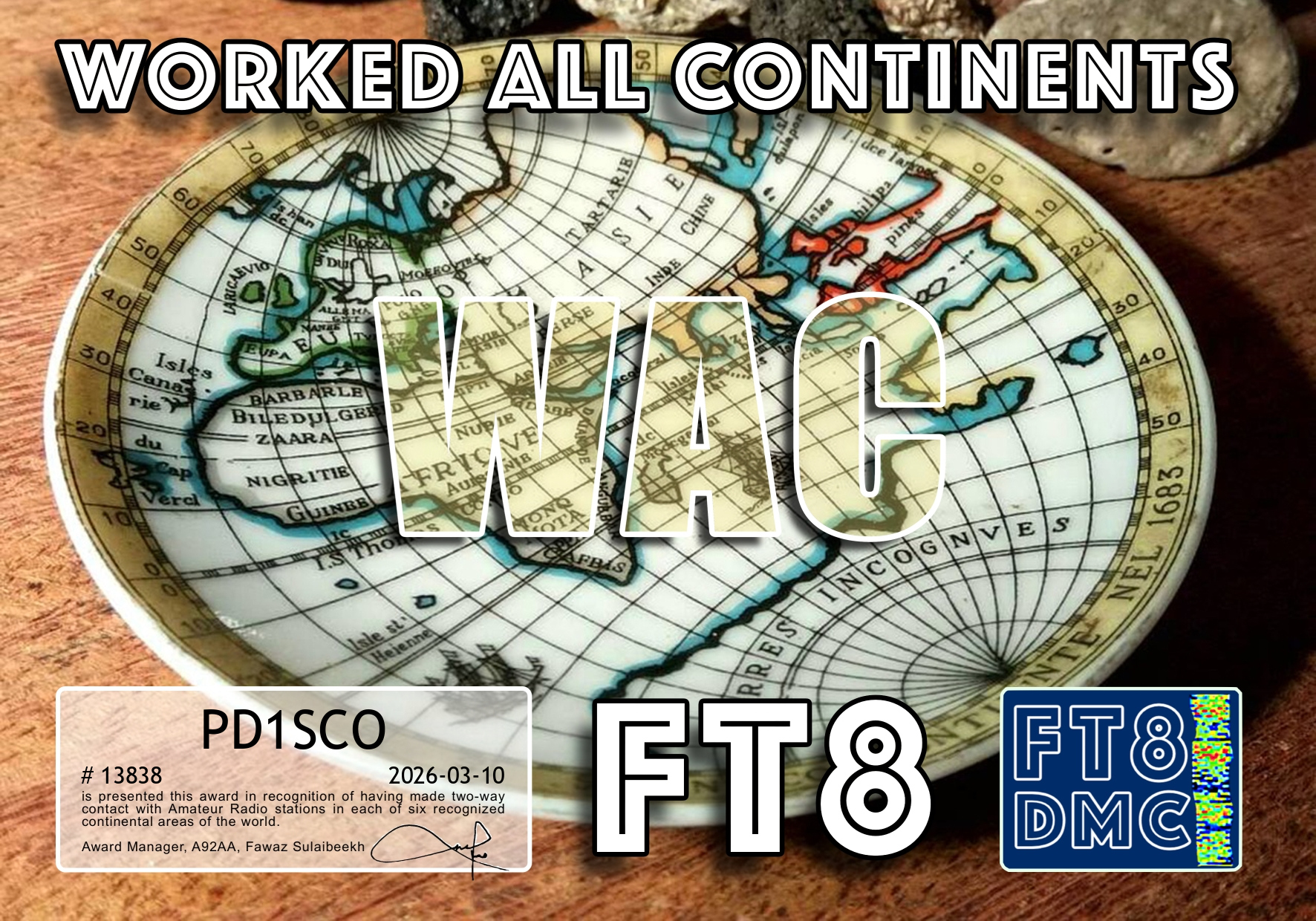 FT8DMC Worked All Continents