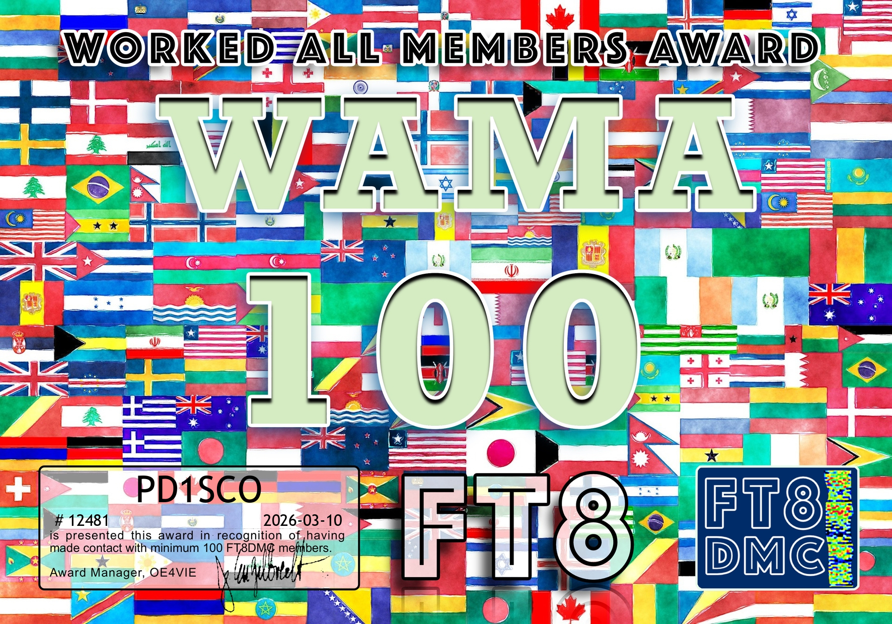 FT8DMC Worked All Members 100