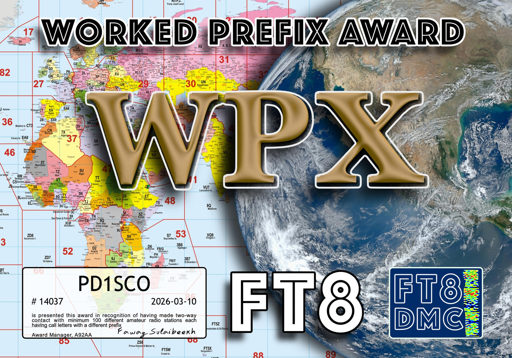 FT8DMC Worked Prefixes