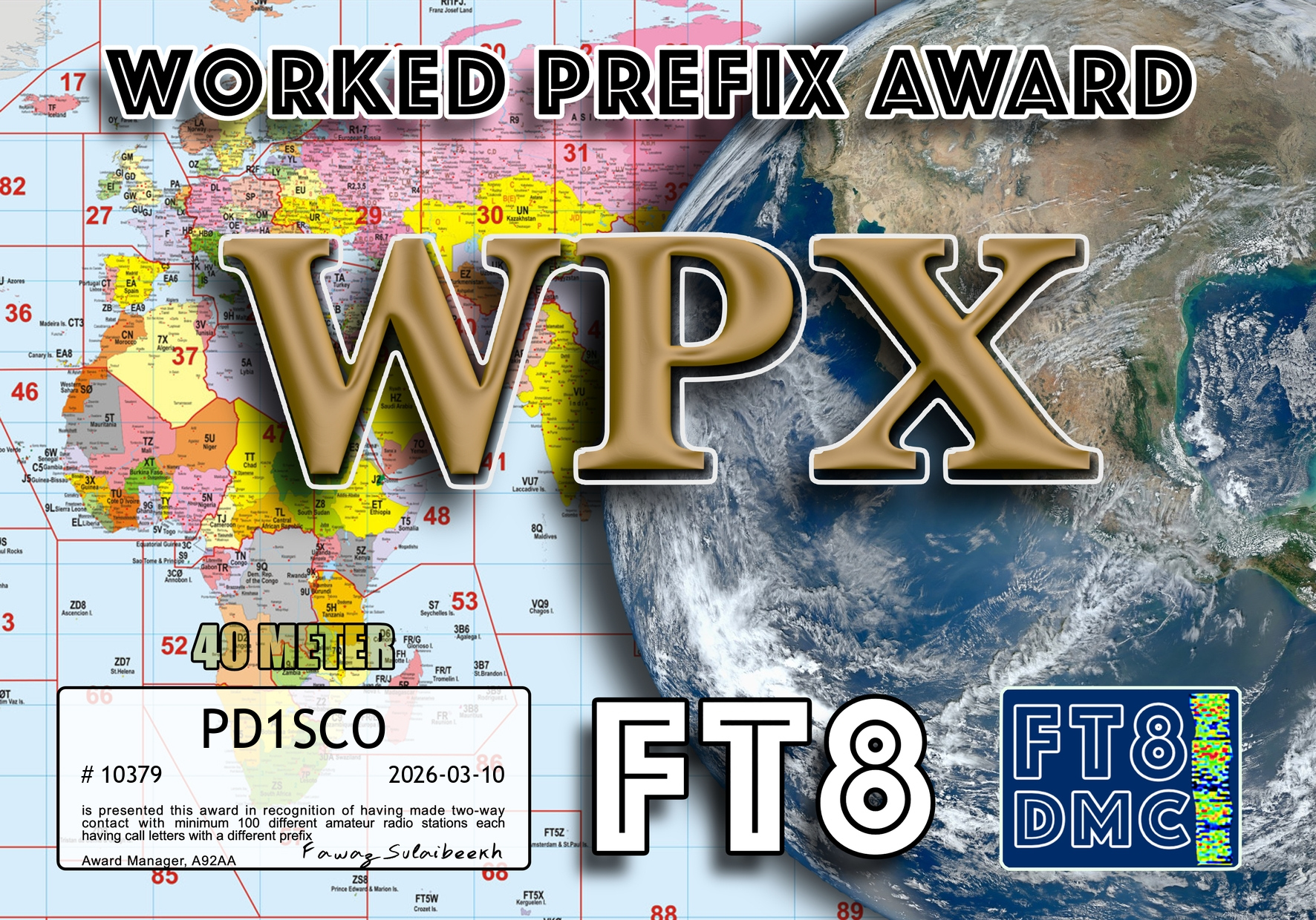 FT8DMC Worked Prefixes